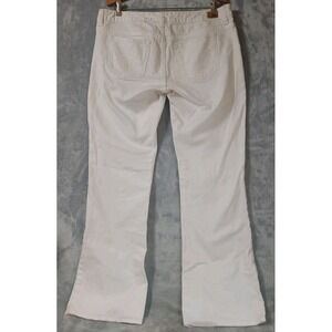 X2 Express Womens Jeans 12 Slim W10 White Low Rise Boot Cut 34"x30" Embroidered